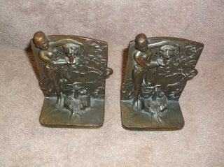 Item #25513 Girl at Fountain *Bookends*. Miscellaneous