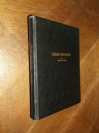 Item #26011 Literary Virtuosities. Anton Bohm