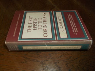 Item #26881 The First Epistle to the Corinthians. C. K. Barrett