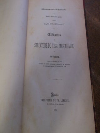 Generation et Structure Du Tissu Musculaire.